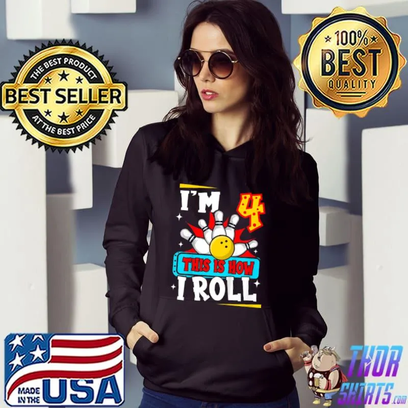 Top Kids This Is How I Roll for 4 year old little Bowler 4th Birthday T Shirt