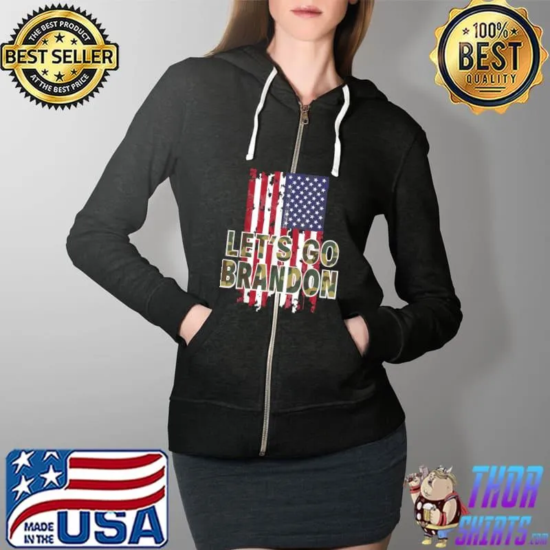 Top Let's Go Brandon Conservative Anti Liberal Go Let's Branson T-Shirt Full Zip Hooded
