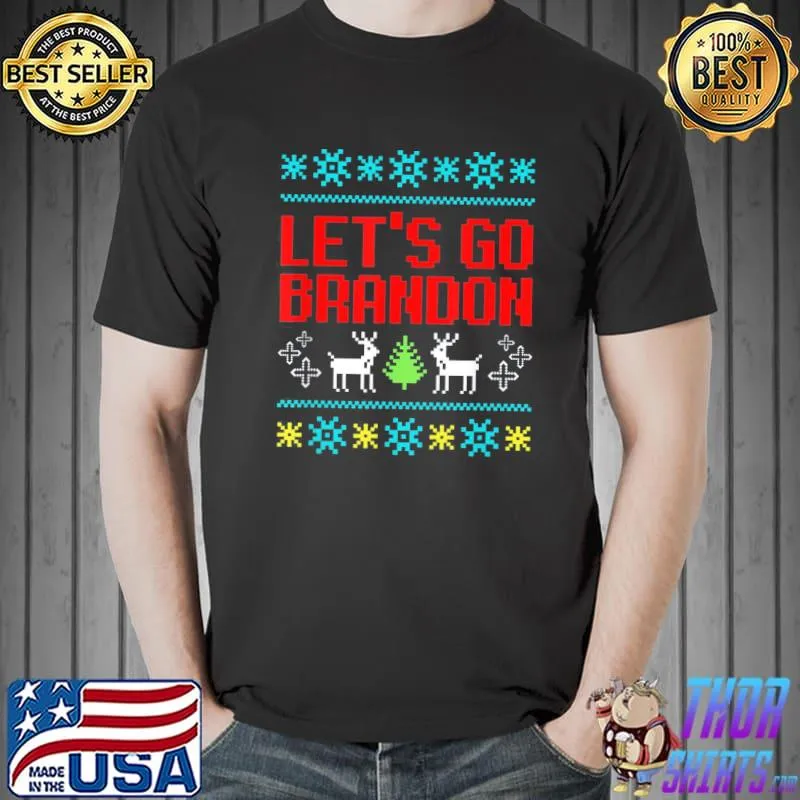 Top Let’s Go Brandon Ugly Xmas T-Shirt Unisex
