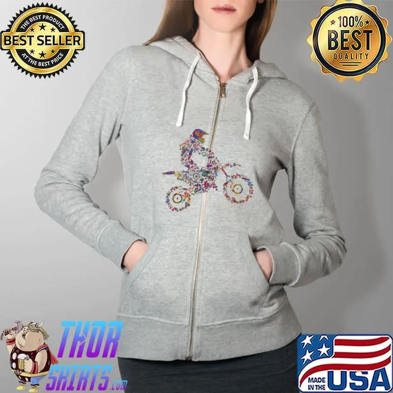 Top Love racing Color Shirt Full Zip Hooded