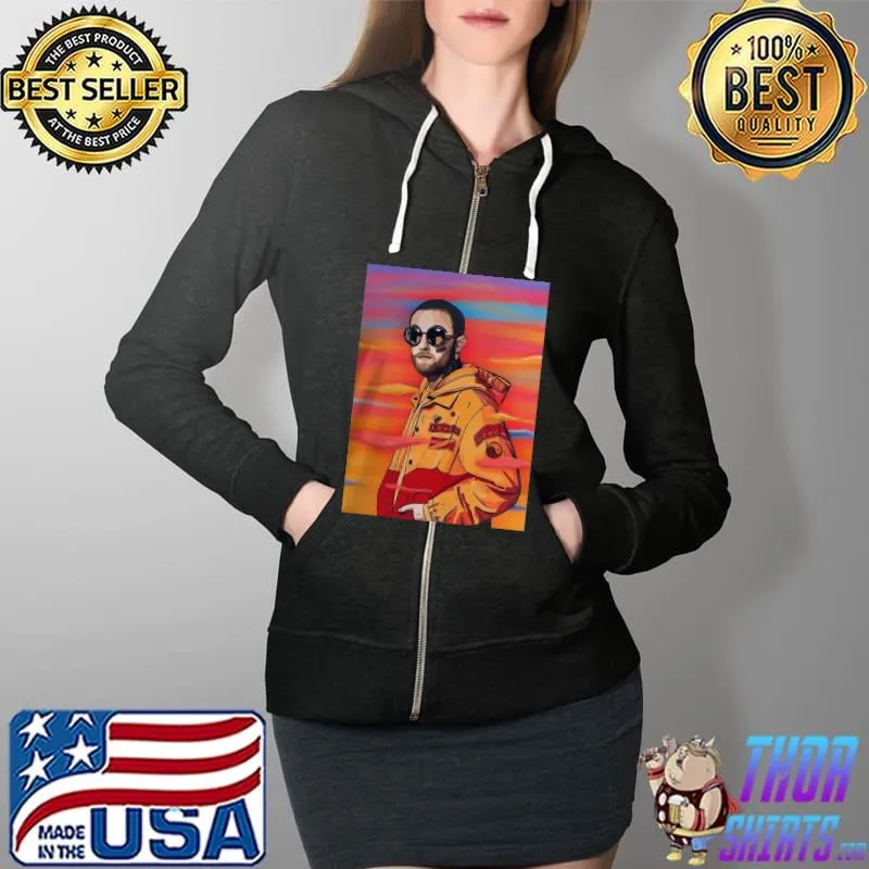 Top Mac Miller Album Cover Painting Shirt Full Zip Hooded