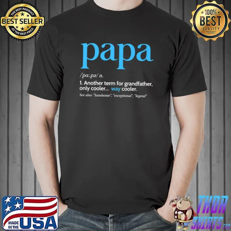 Top Mens Papa Definition Retro Christmas Fathers Day Grandpa Men Premium T-Shirt Unisex