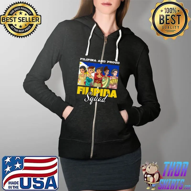Top Philippines Pinay Filipina Pride Strong Proud Woman Girl T Shirt Full Zip Hooded