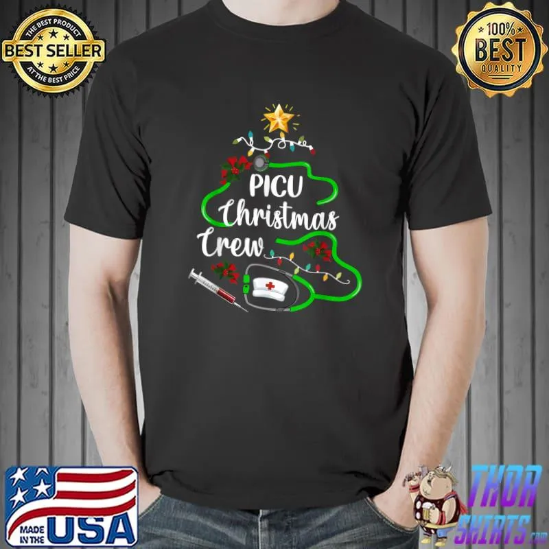Top PICU Nurse Christmas Crew Nurse Squad Xmas Holiday T-Shirt