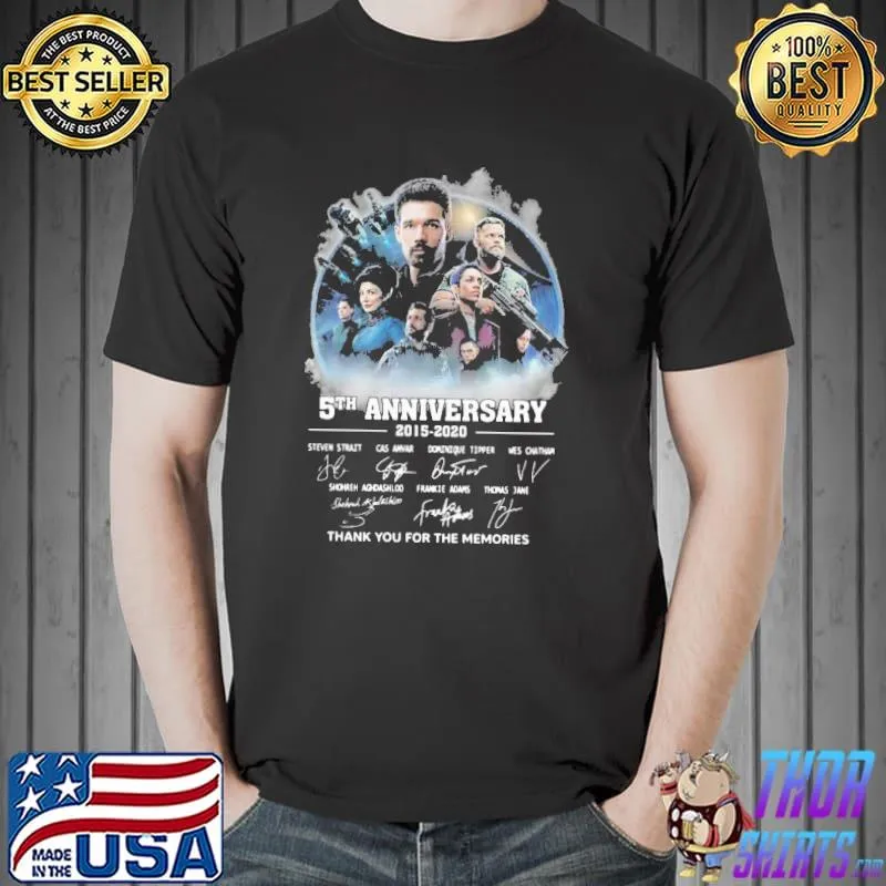Top Premium The Expanse 5th Anniversary 2015 2020 Thank You For The Memories Signatures Shirt