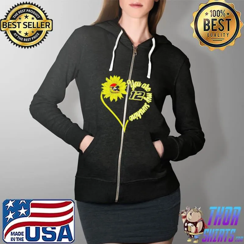 Top Ryan blaney 12 sunflower you are my sunshine Full Zip Hooded