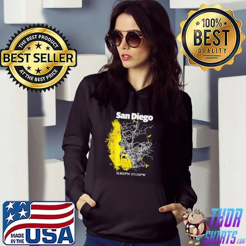 Top San diego California street map hometown pride souvenir shirt