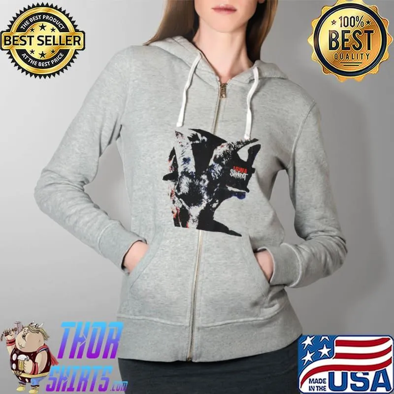 Top Slipknot Iowa Goat Shadow WHT ROCK OFF Retro Shirt Full Zip Hooded
