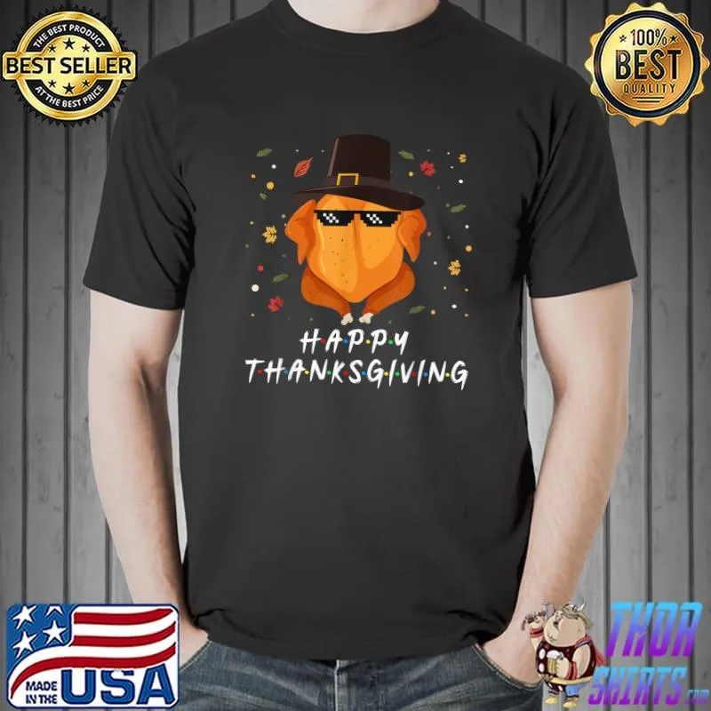 Top Thankful Grateful Blessed Happy Thanksgiving Pilgrim Turkey T-Shirt Unisex