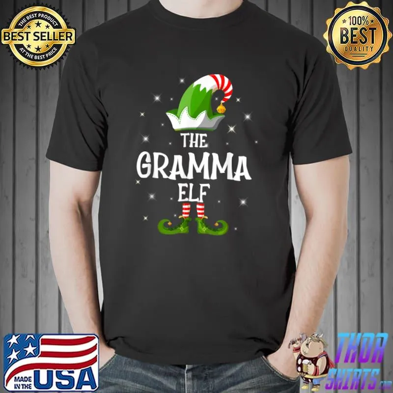Top The Gramma Elf Family Matching Group Christmas T-Shirt Unisex