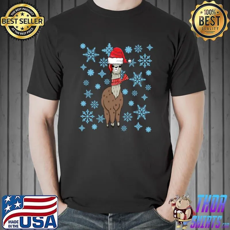 Top Winter Snow Llama T- Unisex