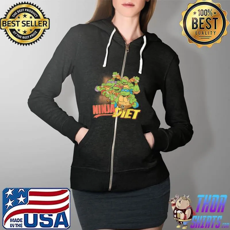 US TMNT Group Ninja Diet 01_H T Shirt Full Zip Hooded