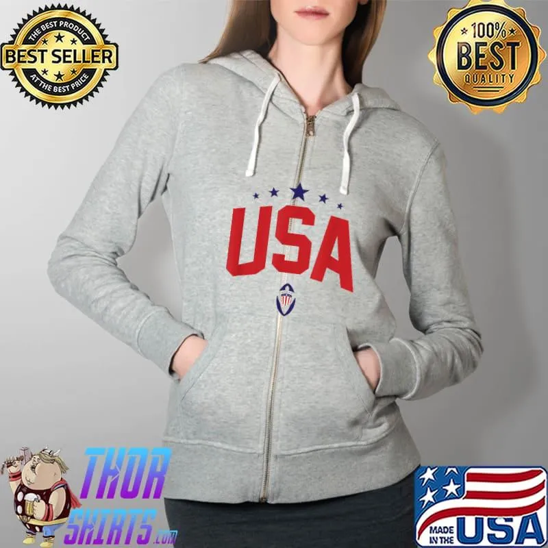 USA Rugby Players Jenny Kronish T-Shirt Full Zip Hooded