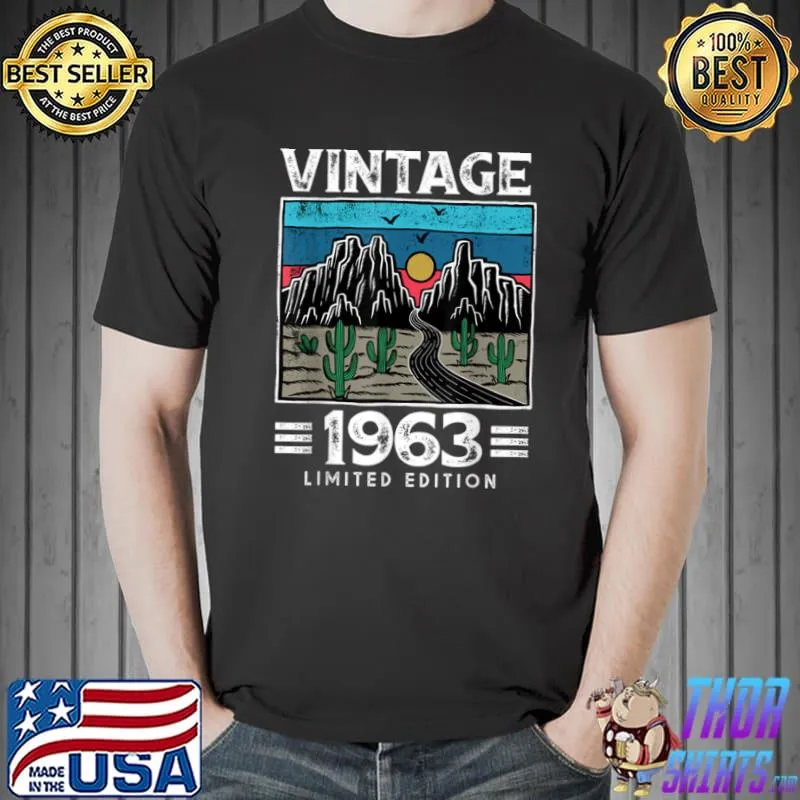 Vintage 1963 Made in 1963 58th Birthday Limited Edition T Shirt