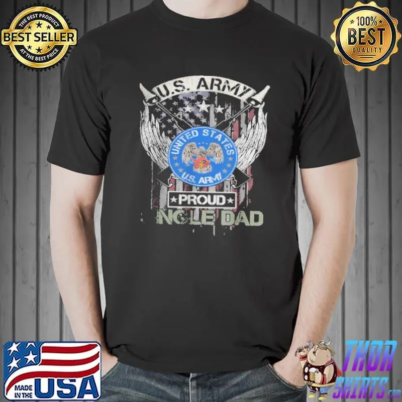 Vintage USA American Flag US Army Proud Single Dad T-Shirt