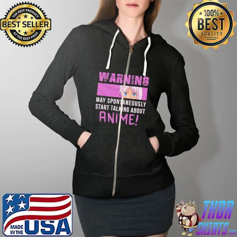 Warning Anime Unisex T-Shirt Full Zip Hooded