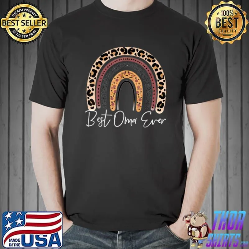 Women Christmas Fall Best Oma Ever Grandma Cheetah Leopard T Shirt