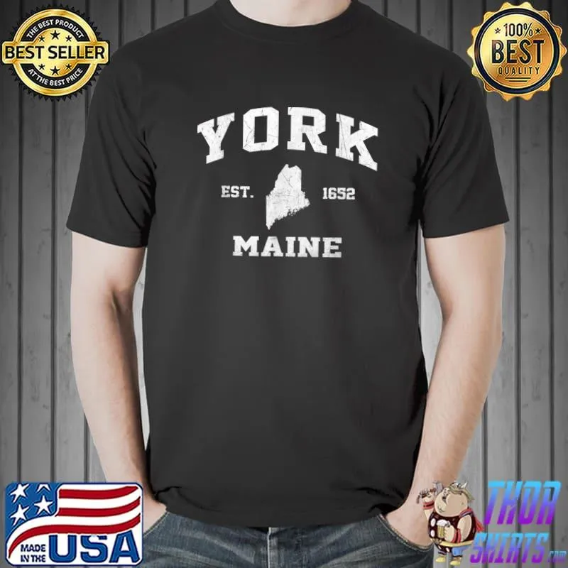 York Maine ME vintage State Athletic style T-Shirt Unisex