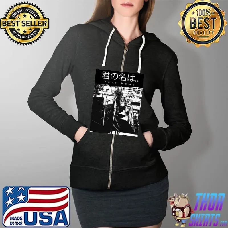 Your Name Kimi No Na Wa Anime Harajuku Unisex T-Shirt Full Zip Hooded