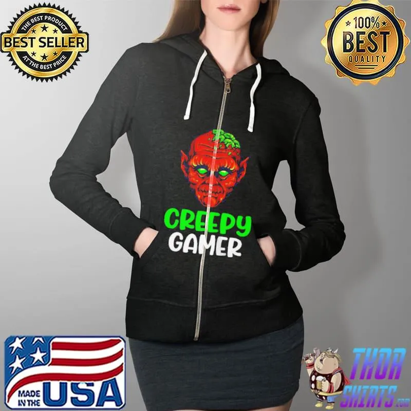 Zombie gamer creepy halloween video game skeleton scary Full Zip Hooded