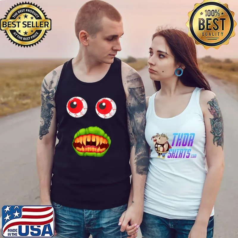 Zombie Monster Face Scary Spooky Halloween Boys Kids T Shirt Tank Top