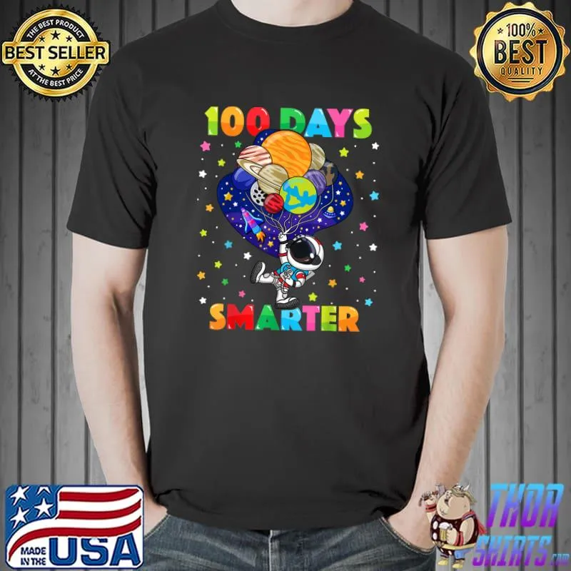 100 Days of School Astronaut Outer Space Boys Kids 100th Day T-Shirt Unisex