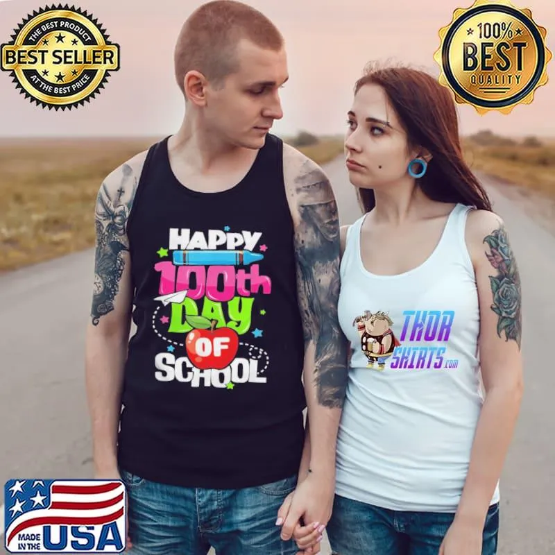100th day of school teachers happy 100 days of school Tank Top