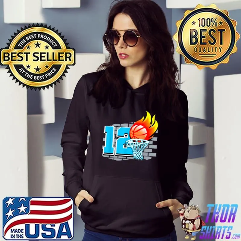 12 Year Old 12th Basketball Birthday Party Theme Boys Girls T-Shirt