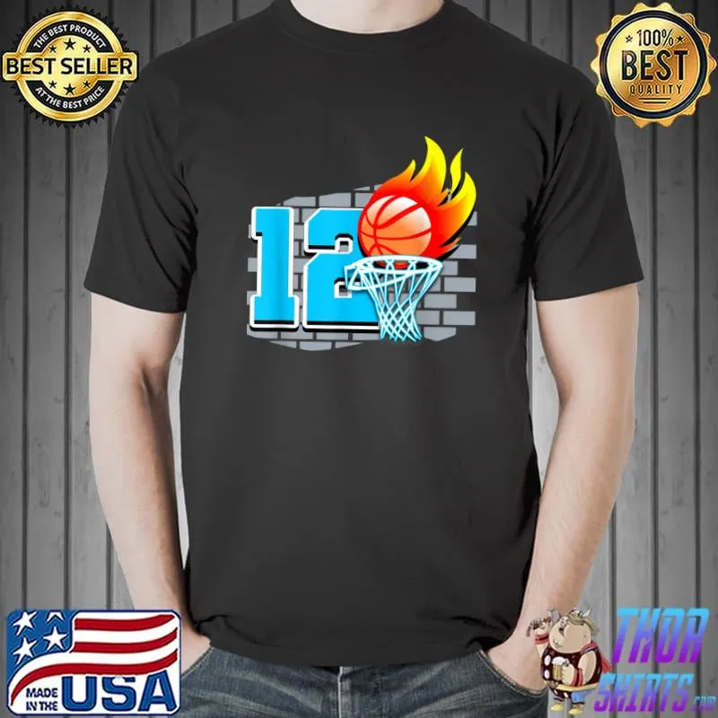 12 Year Old 12th Basketball Birthday Party Theme Boys Girls T-Shirt Unisex