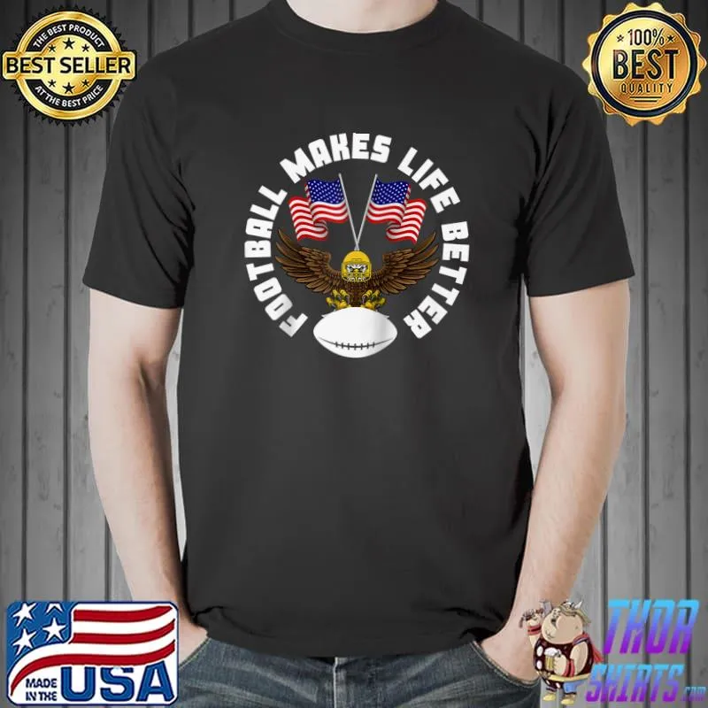 American Football Tee USA Flag Shirt Game Day Football T- Unisex