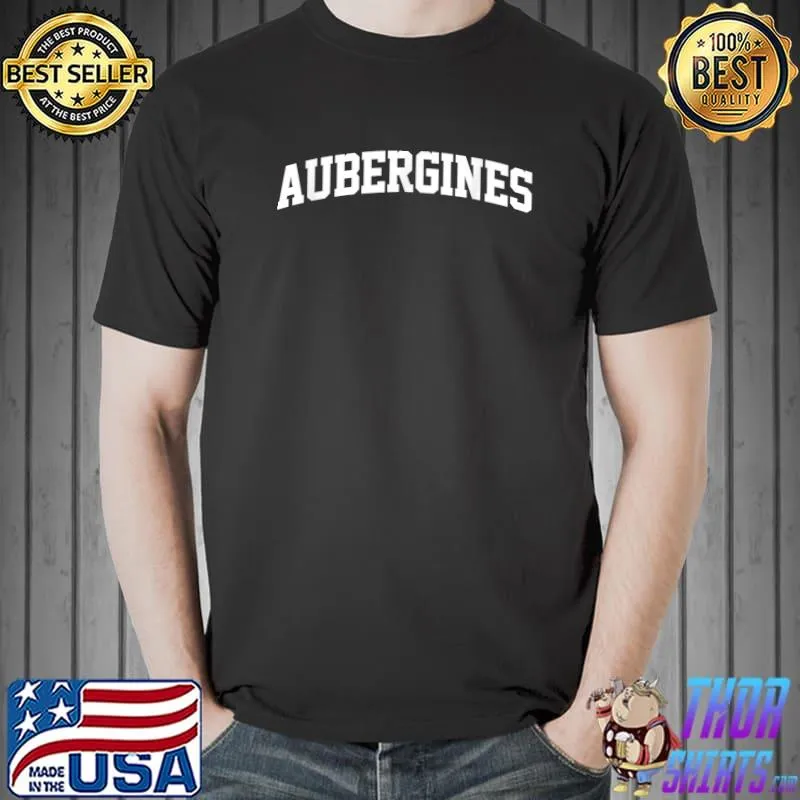 Aubergines Vintage Sports College Gym Arch Funny T-Shirt Unisex