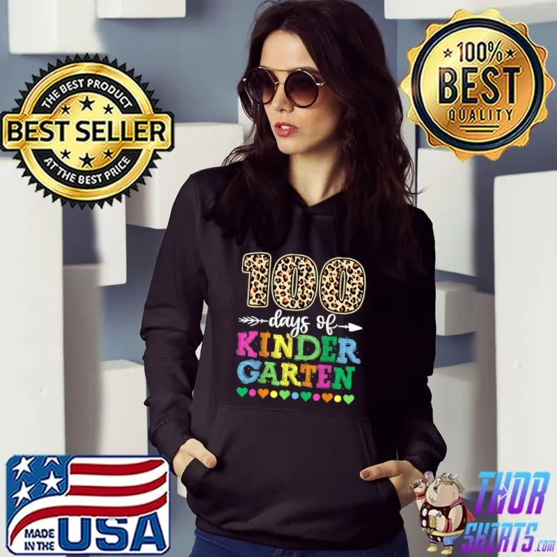 Awesome 100 Days Of Kindergarten Shirt Kid Boy Girl Teacher School T-Shirt
