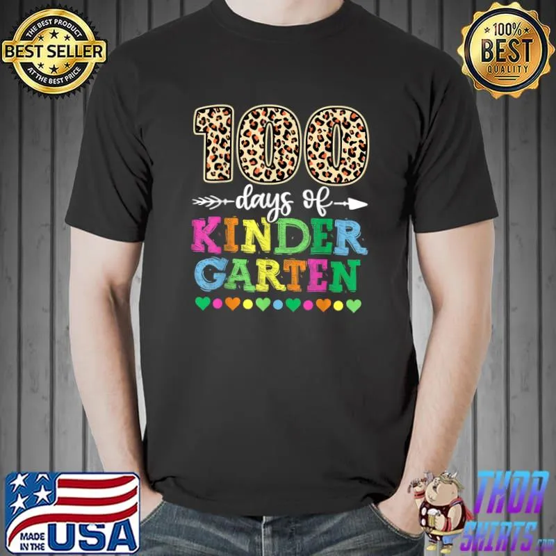 Awesome 100 Days Of Kindergarten Shirt Kid Boy Girl Teacher School T-Shirt Unisex