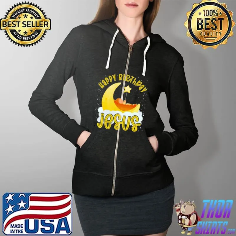 Awesome Christliche Religion Weihnachten Stern Happy Birthday Jesus Shirt Full Zip Hooded