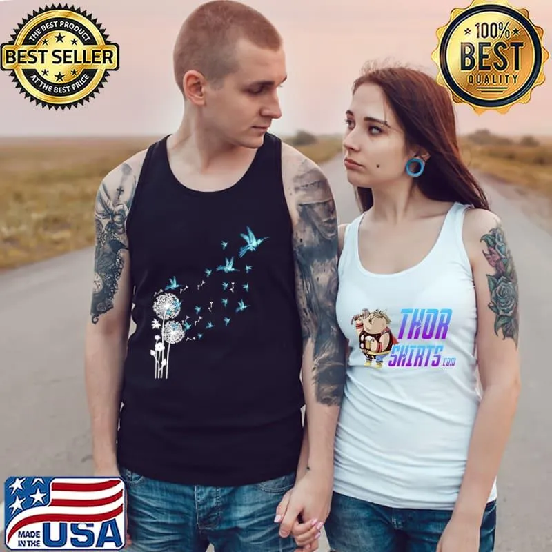 Awesome Cute Dandelion Hummingbird Bird of Paradise T- Tank Top