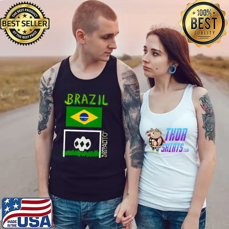 Awesome Despacito Brand Brazil Brazilian Flag Futbol Soccer Ball Premium T-Shirt Tank Top