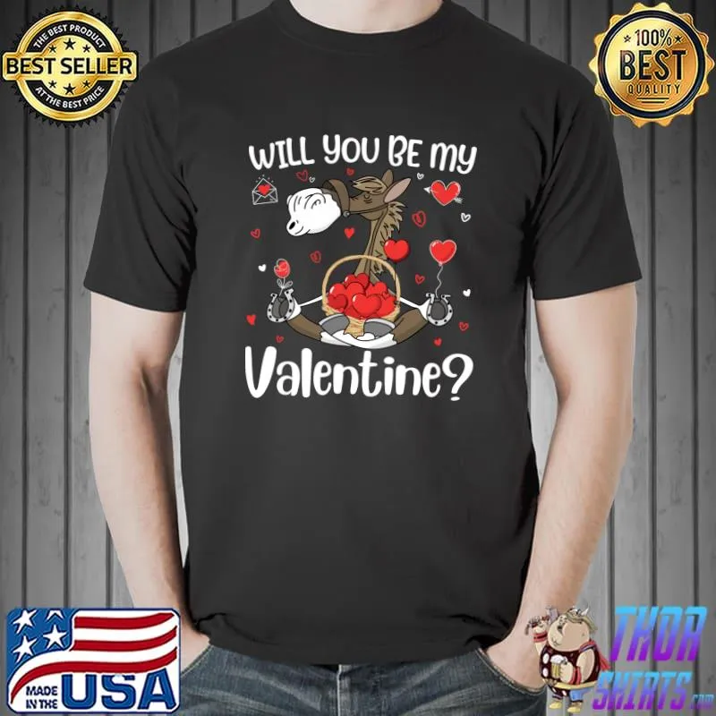 Awesome Horse Valentine Will You Be My Valentine Yoga Cute Heart T Shirt Unisex