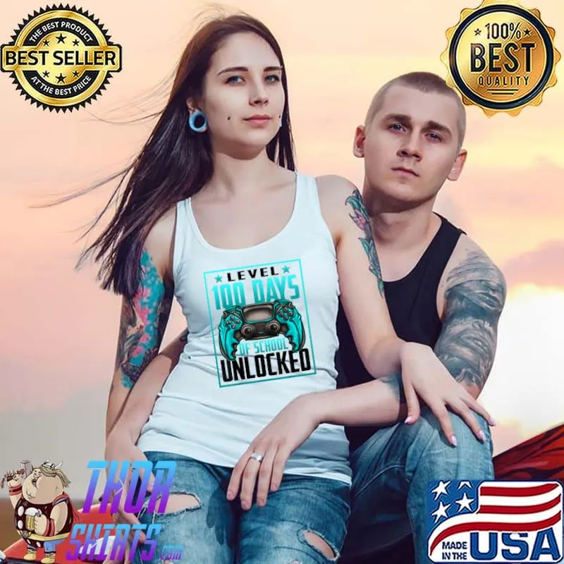 Awesome Level 100 Days Of School Unlocked 100th Back To School Gifts T-Shirt Tank Top