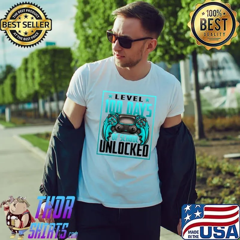 Awesome Level 100 Days Of School Unlocked 100th Back To School Gifts T-Shirt Unisex