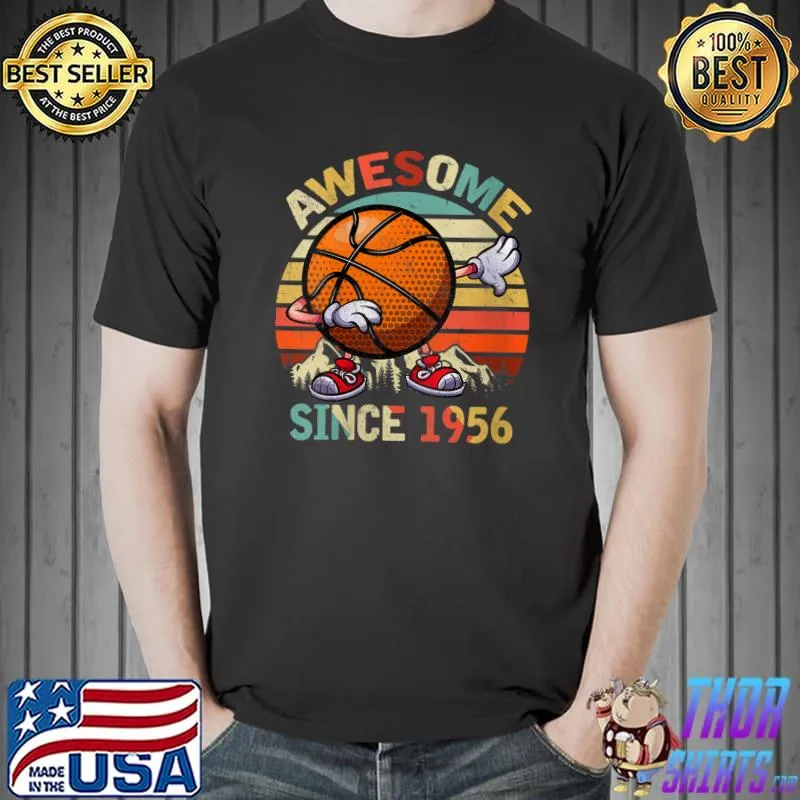 Awesome Since 1956 64th Dabbing Basketball Birthday for Boys T- Unisex