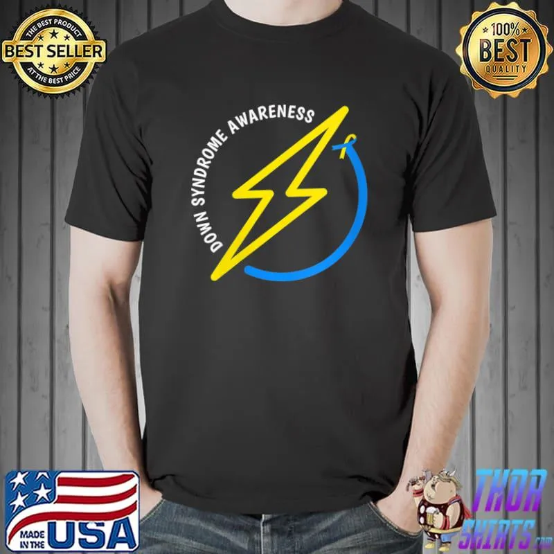 Awesome Superhero Lightning Bolt Emblem World Down Syndrome Day T- Unisex