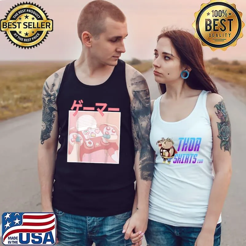 Awesome Video Gamer Kawaii Pastel Japanese Anime Controller Girl T-Shirt Tank Top