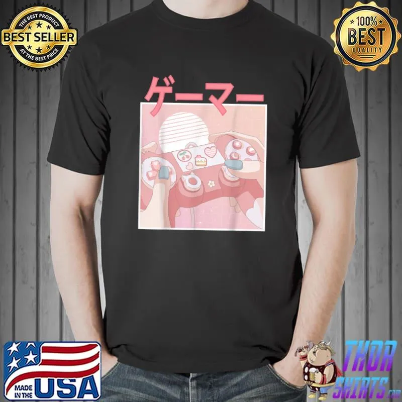 Awesome Video Gamer Kawaii Pastel Japanese Anime Controller Girl T-Shirt Unisex