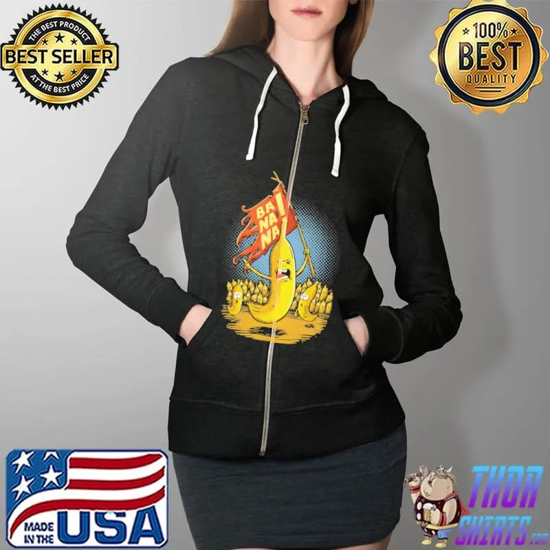 Bananas Riot Banana Unisex T-Shirt Full Zip Hooded