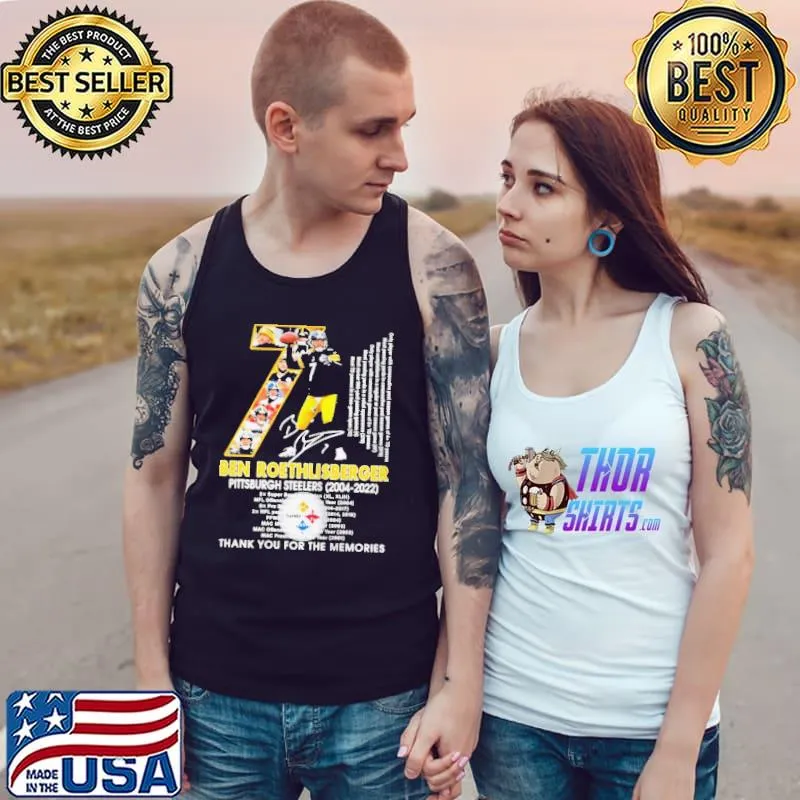 Ben roethlisberger Steelers 2022 thank you for the memories signature Tank Top