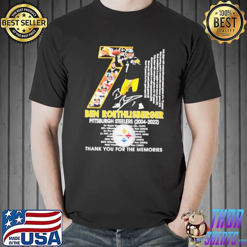 Ben roethlisberger Steelers 2022 thank you for the memories signature Unisex