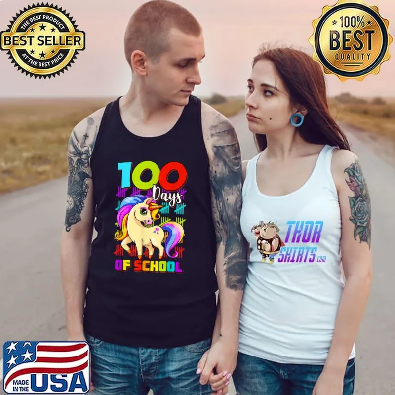 Best 100 Days Of School Unicorn Lover Boys Girls 100 Days Smarter T-Shirt Tank Top