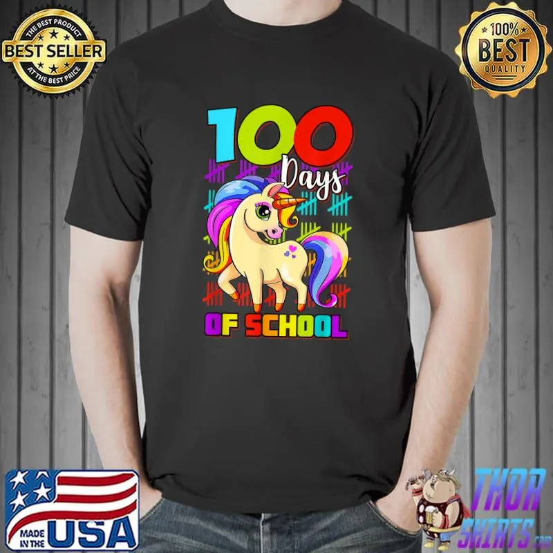 Best 100 Days Of School Unicorn Lover Boys Girls 100 Days Smarter T-Shirt