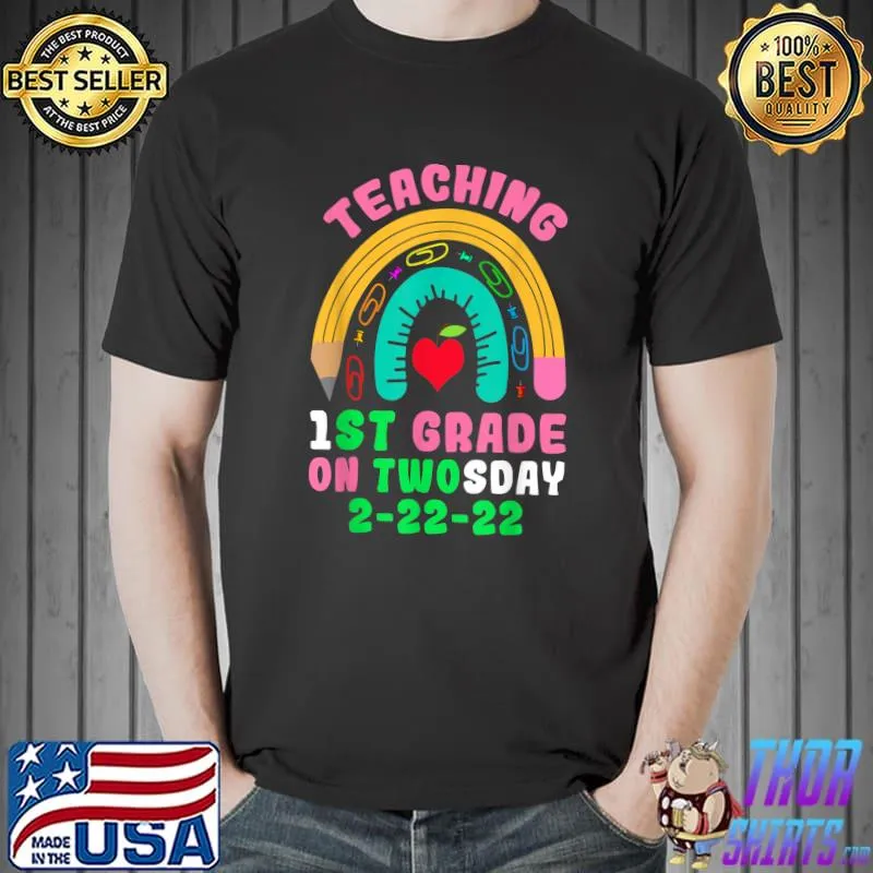 Best Aka Math Teacher Teaching 1st Grade On Twosday 2222022 T-Shirt