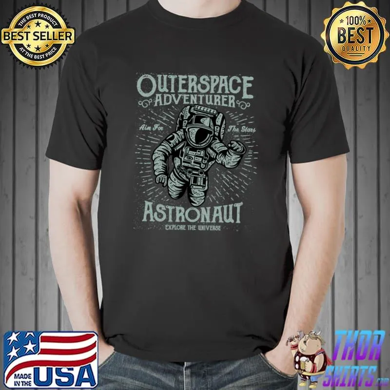 Best Cool Astronaut With Planets Vintage And Retro Spaceman T- Unisex